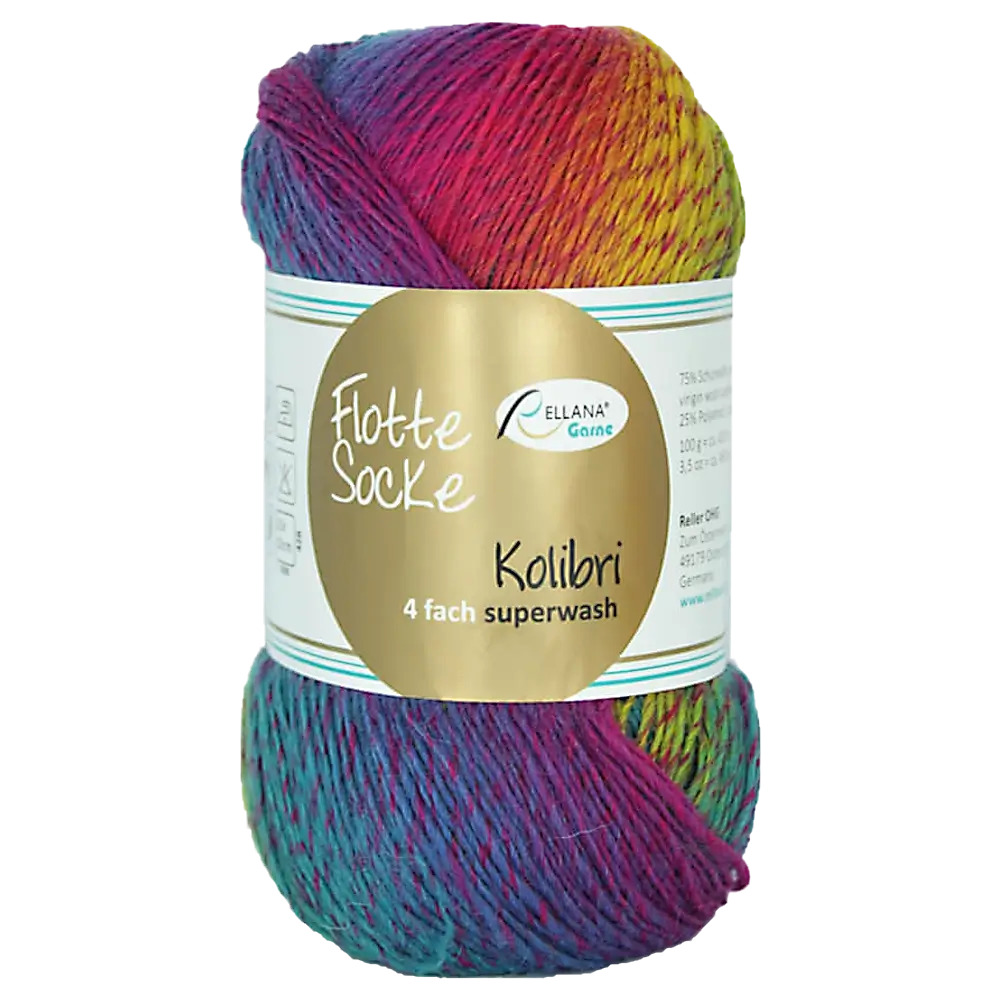 #Farbe_Rellana Flotte Socke Kolibri | 6204 Regenbogen