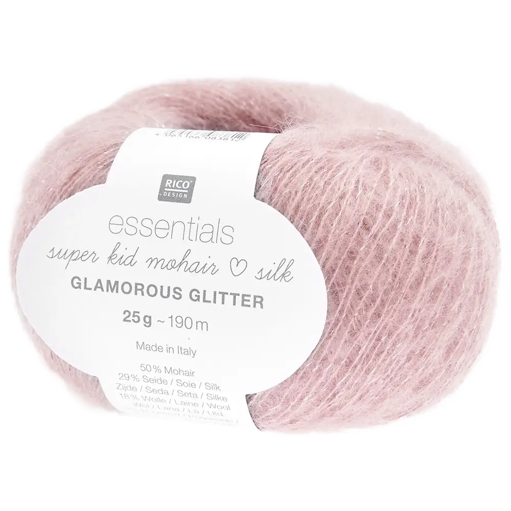 #Farbe_Rico Design Essentials Super Kid Mohair Loves Silk Glamorous Glitter | 008 Beere