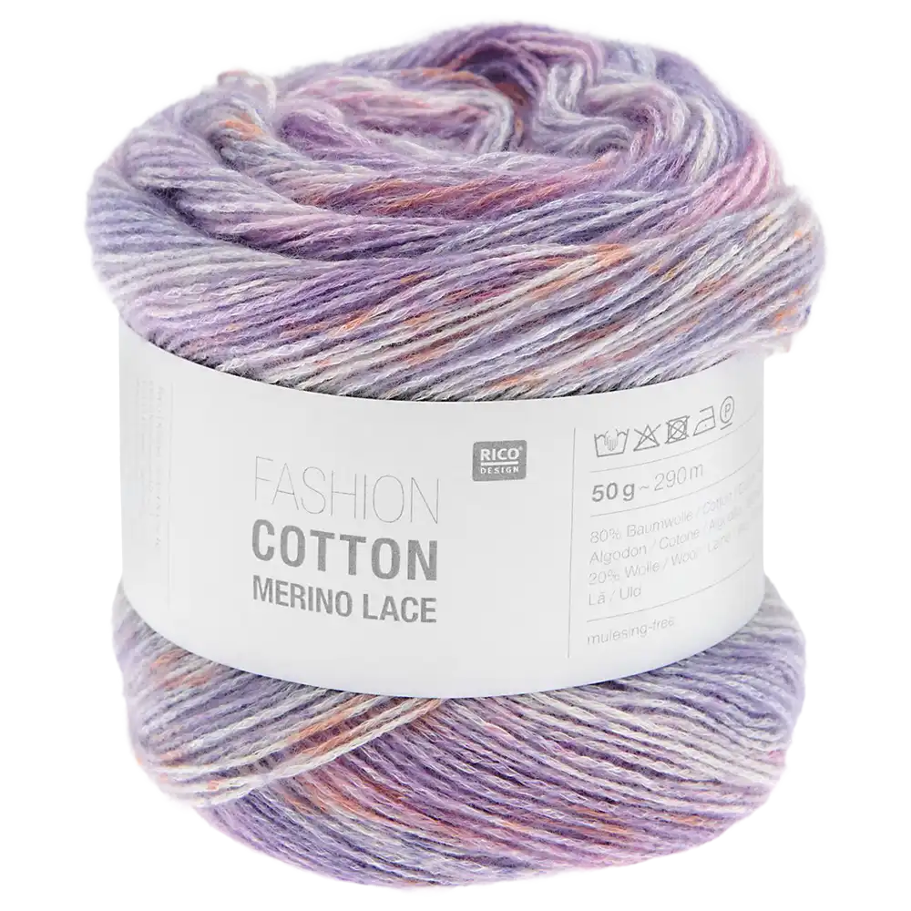 #Farbe_Rico Design Fashion Cotton Merino Lace Print | 07 Lilac