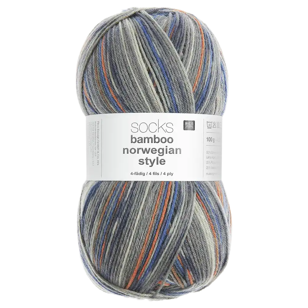 #Farbe_Rico Design Socks Bamboo Norwegian Style | 067 Mountains
