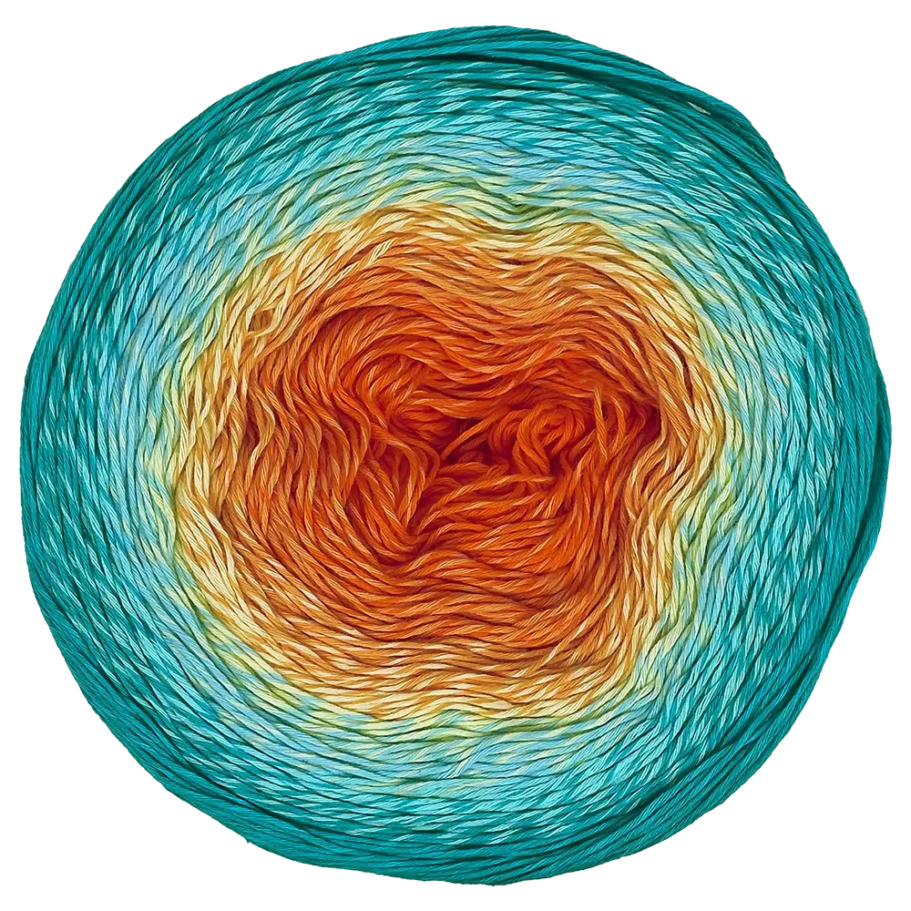 #Farbe_YarnArt Rosegarden | 317 Blau-Vanille-Orange