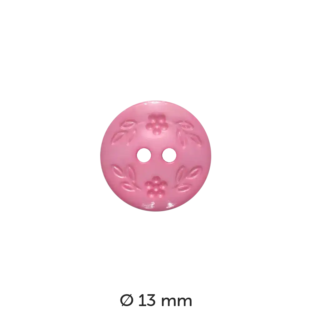 #Farbe_Dill Knopf Blumendekor | 218328 Rosa 13 mm