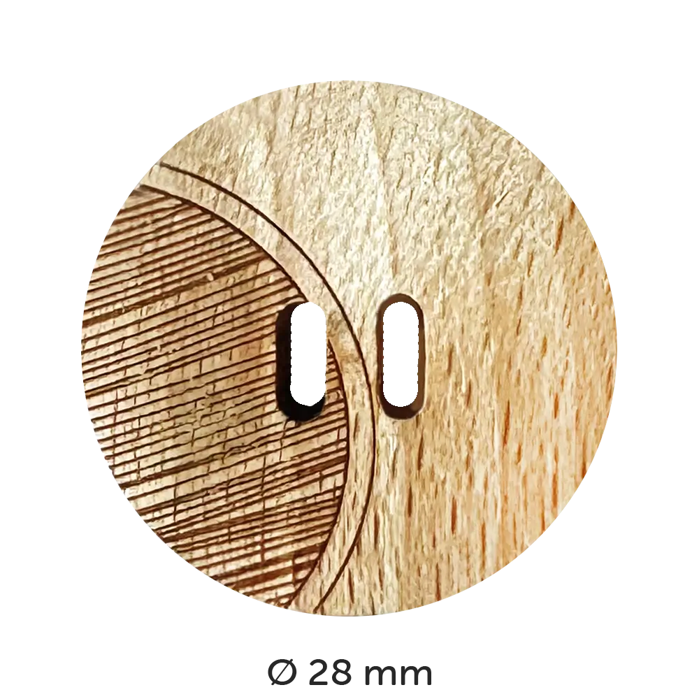 #Modell_Dill Holzknopf Gestreift | 330664 28 mm
