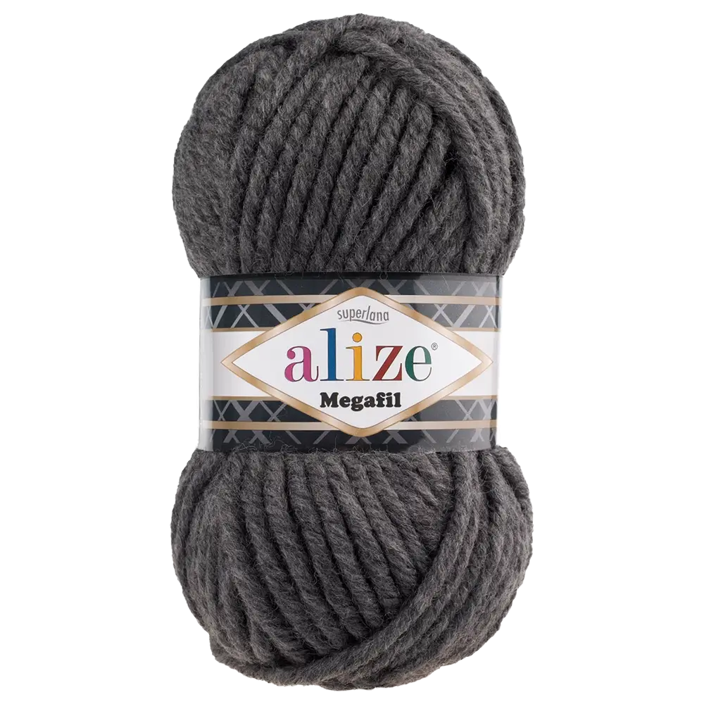 #Farbe_Alize Superlana Megafil | 196 Dunkelgrau