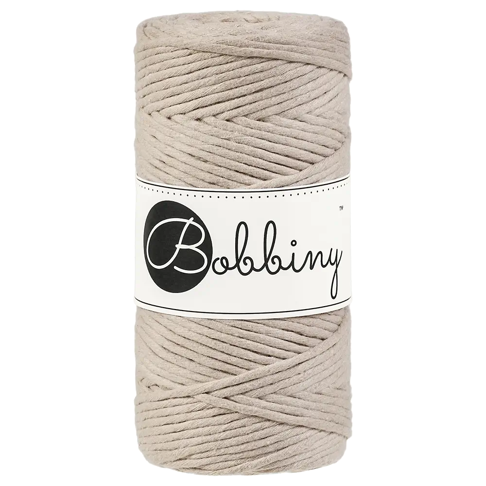 #Farbe_Bobbiny Makramee 3 mm | Beige