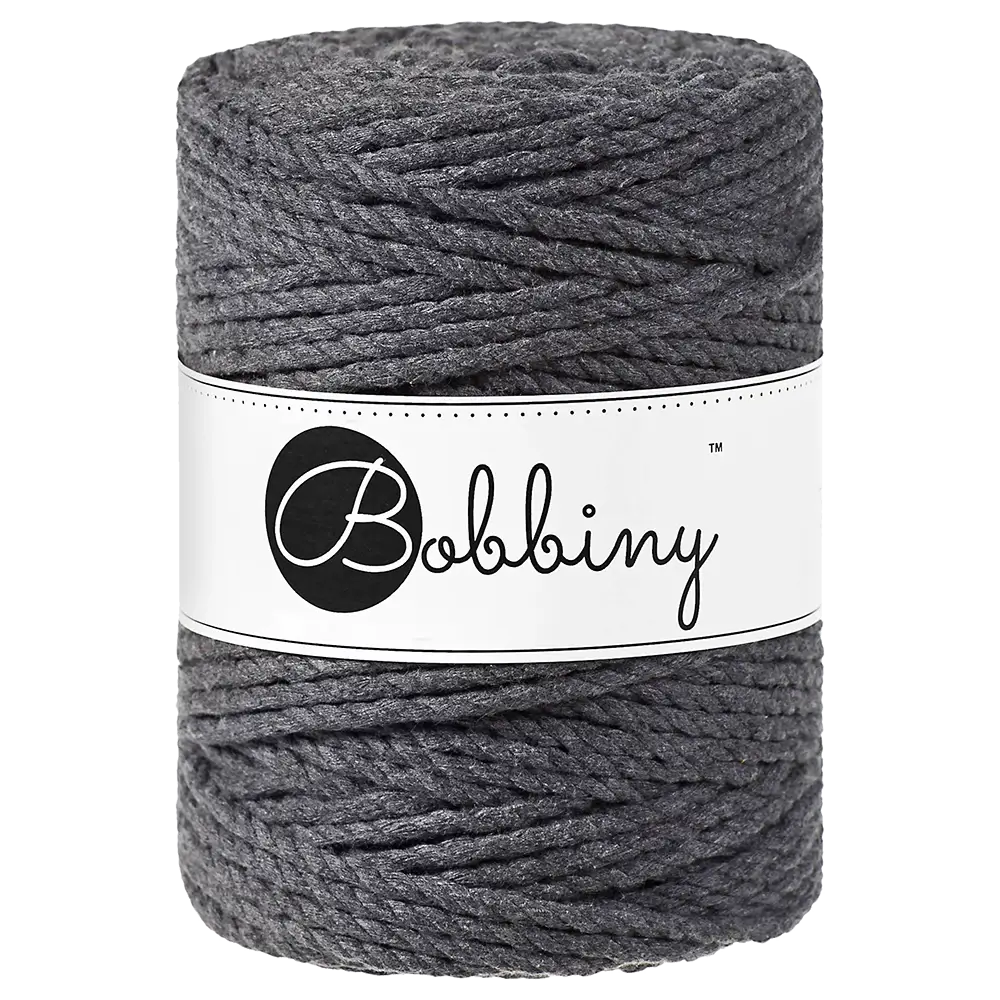#Farbe_Bobbiny Makramee 3PLY 5 mm | Charcoal