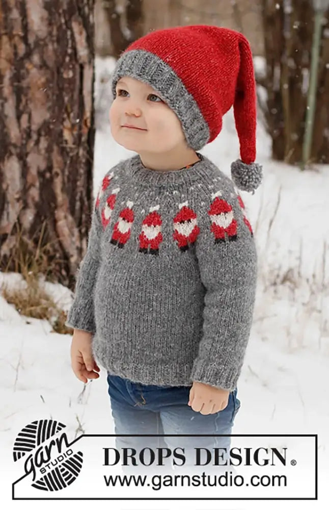 Pullover Merry Santas für Kinder (Strickset)