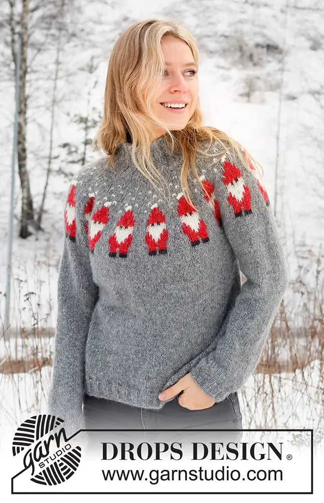 Pullover Merry Santas für Damen (Strickset)