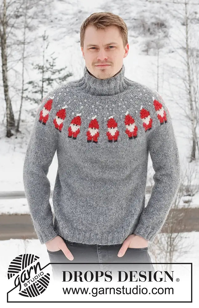Pullover Merry Santas für Herren (Strickset)