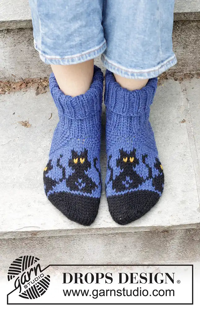Hausschuhe Bewitched Cat (Strickset)
