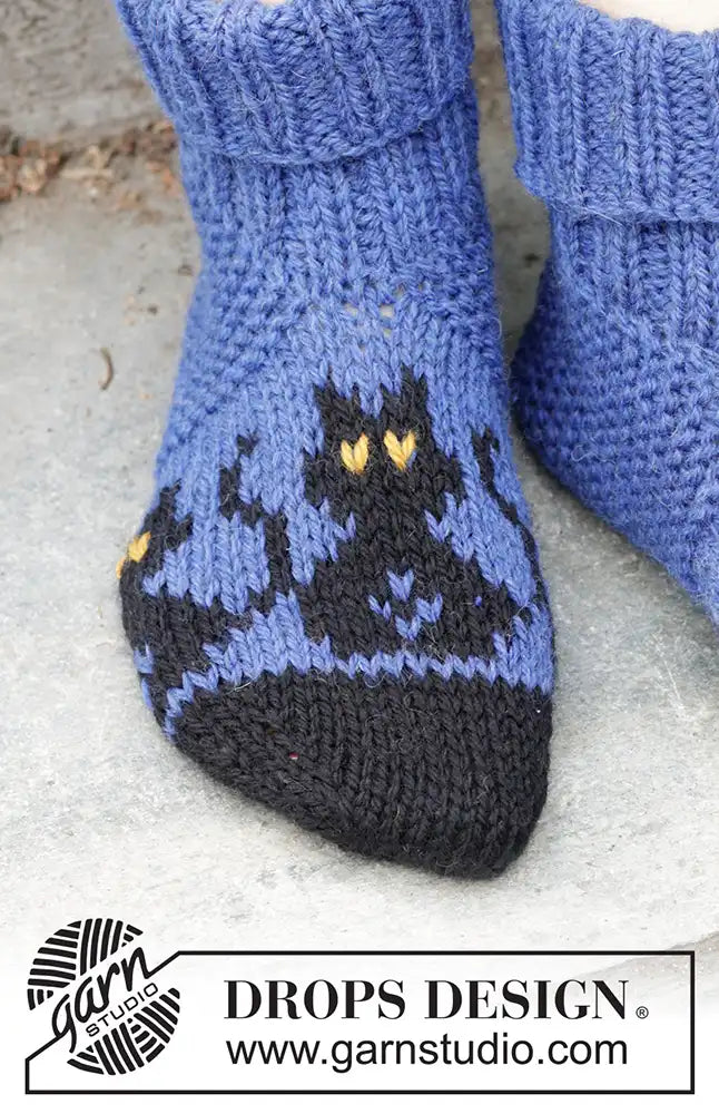 Hausschuhe Bewitched Cat (Strickset)