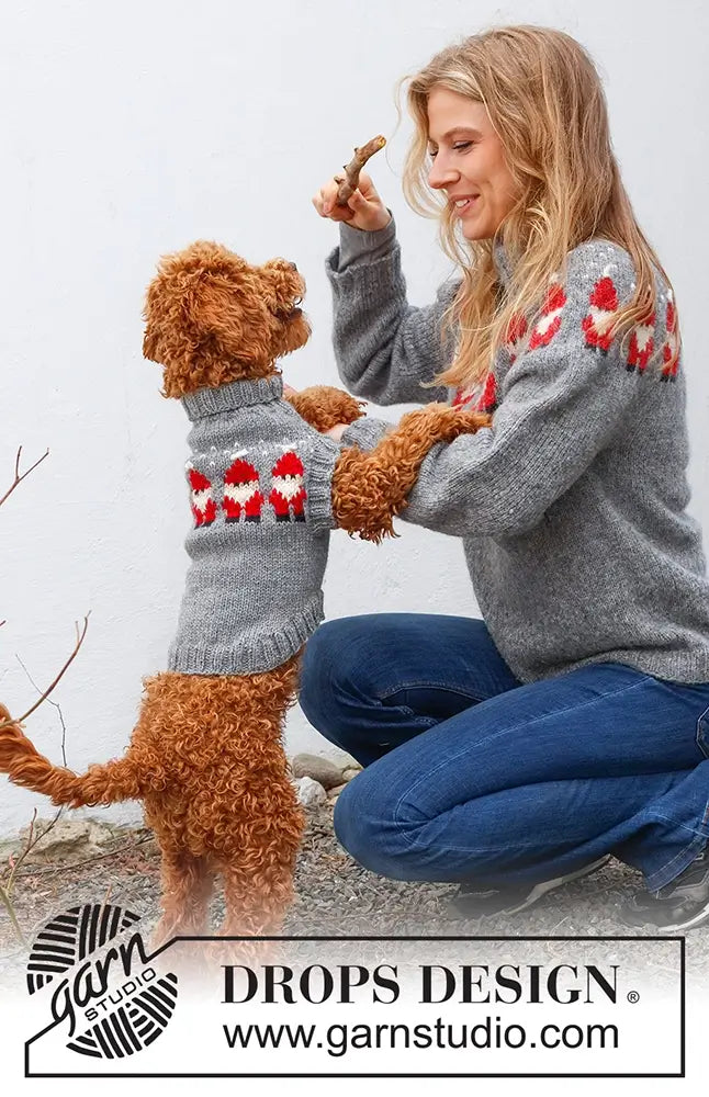 Pullover Merry Santas für Hunde (Strickset)