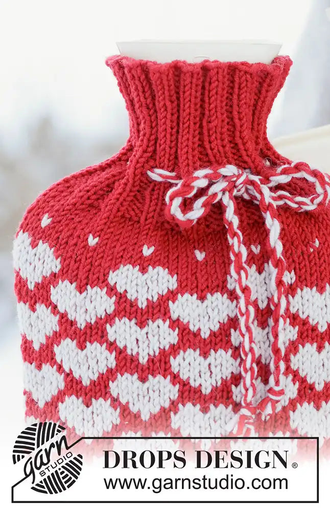 Wärmflaschenbezug Snuggle Hearts (Strickset)