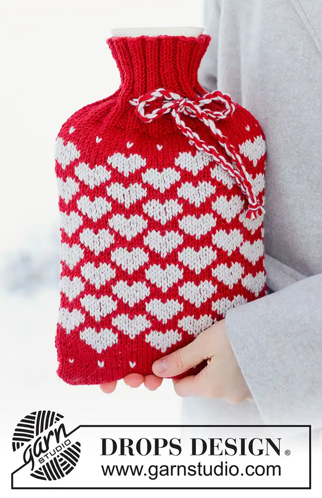 Wärmflaschenbezug Snuggle Hearts (Strickset)