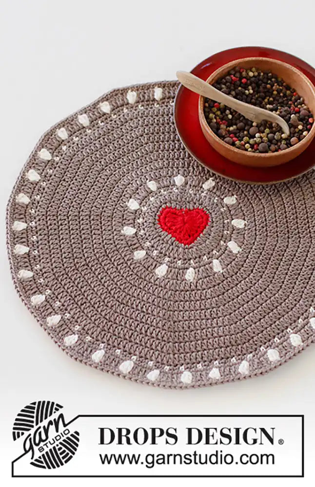 Tischset mit Herz (Häkelset)