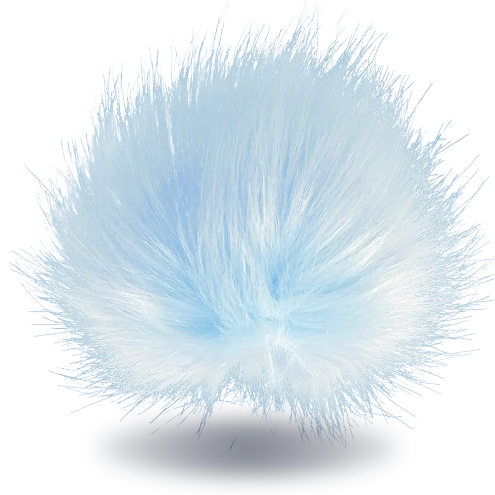 #Farbe_Bommel mit Druckknopf 10-12 cm | Hellblau