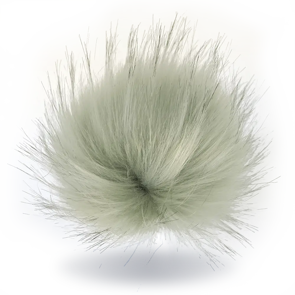 #Farbe_Bommel mit Druckknopf 10-12 cm | Hellgrau