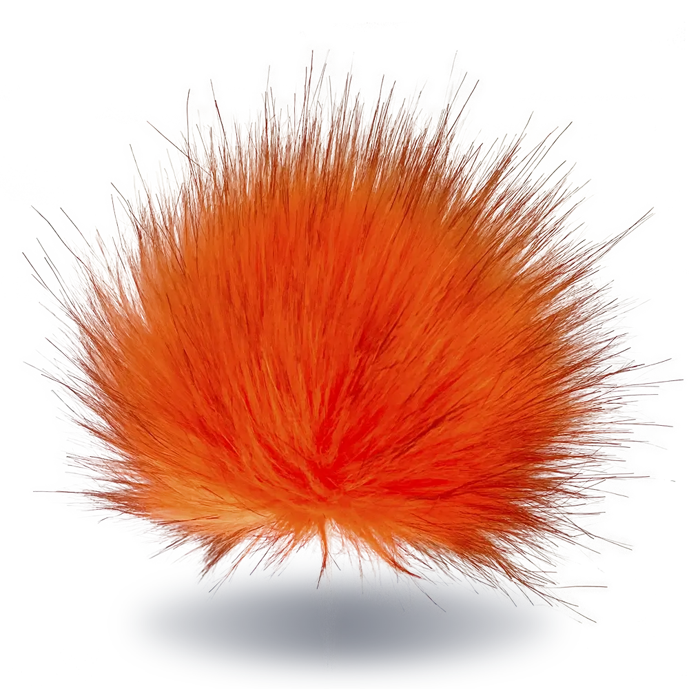 #Farbe_Bommel mit Druckknopf 10-12 cm | Neonorange