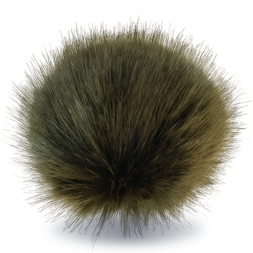 #Farbe_Bommel mit Druckknopf 10-12 cm | Olivgrün