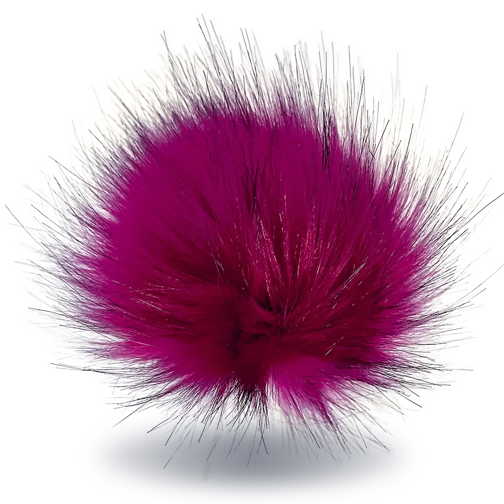 #Farbe_Bommel mit Druckknopf 15-17 cm | Pink-Schwarz