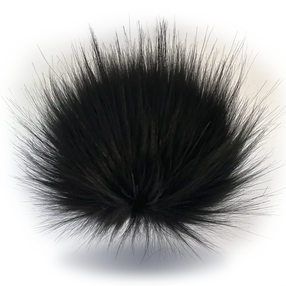 #Farbe_Bommel mit Druckknopf 15-17 cm | Schwarz