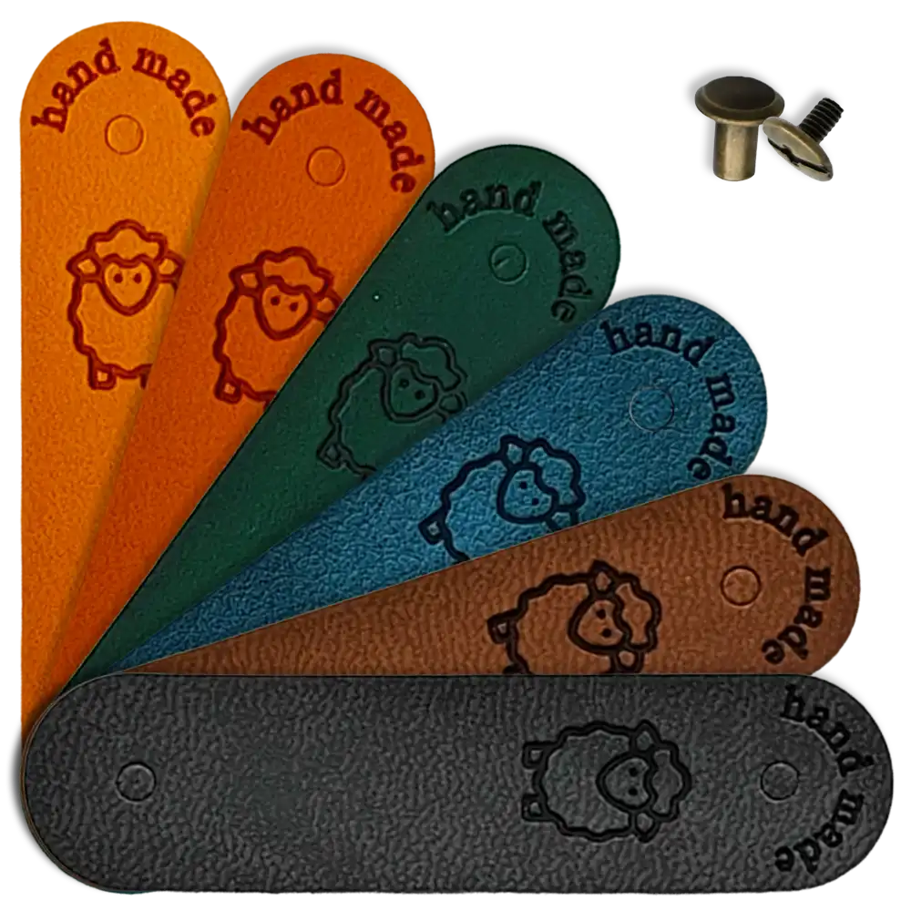 Frida's Handmade-Label Schaf (6 Stück) mit Schraubnieten