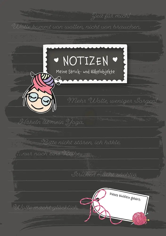 #Design_Fridas Notizheft blanko | Grau mit Namensschild
