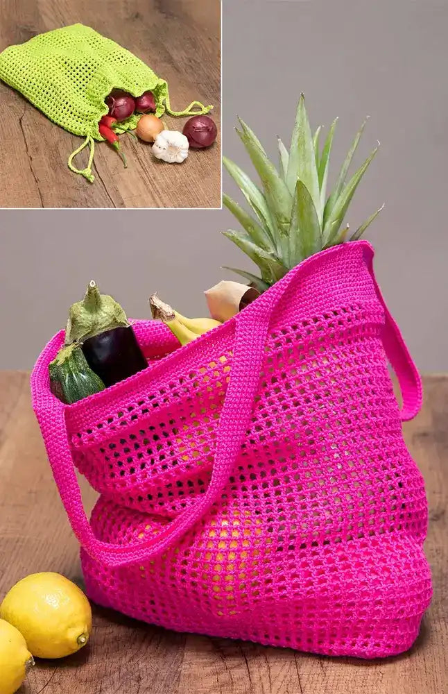 Einkaufsnetz und Obstnetz (Häkelset)