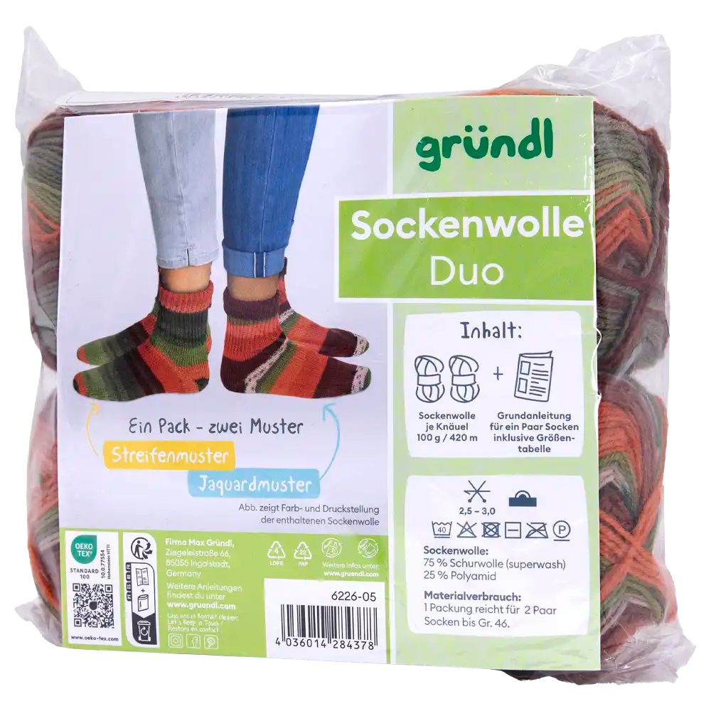 #Farbe_Gründl Duo Sockenwolle | 6226-05