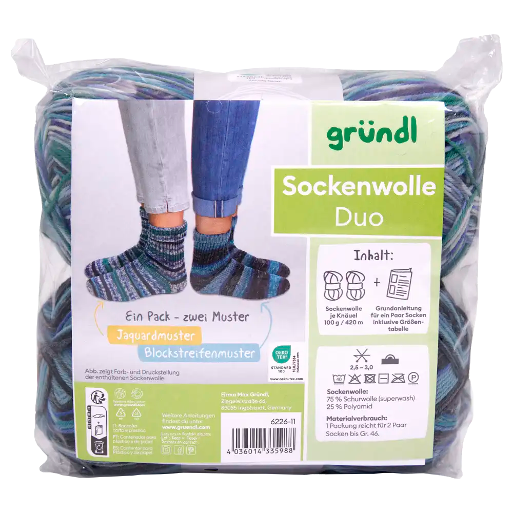 #Farbe_Gründl Duo Sockenwolle | 6226-11