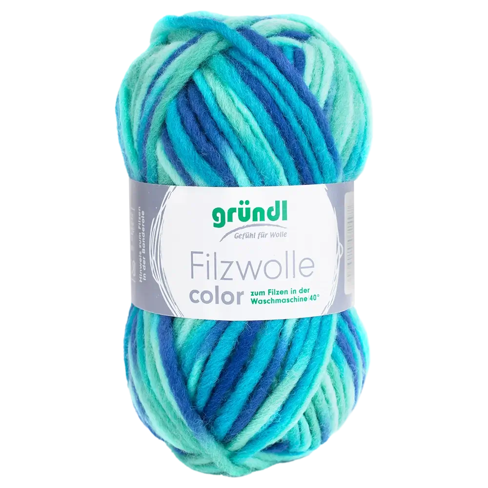 #Farbe_Gründl Filzwolle Color | 38 Aqua-Multicolor