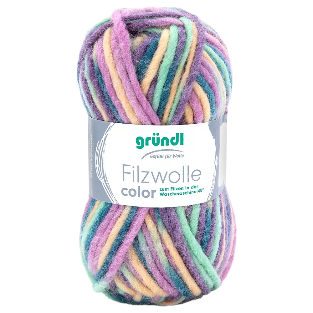 #Farbe_Gründl Filzwolle Color | 44 Rose-Grün-Multicolor