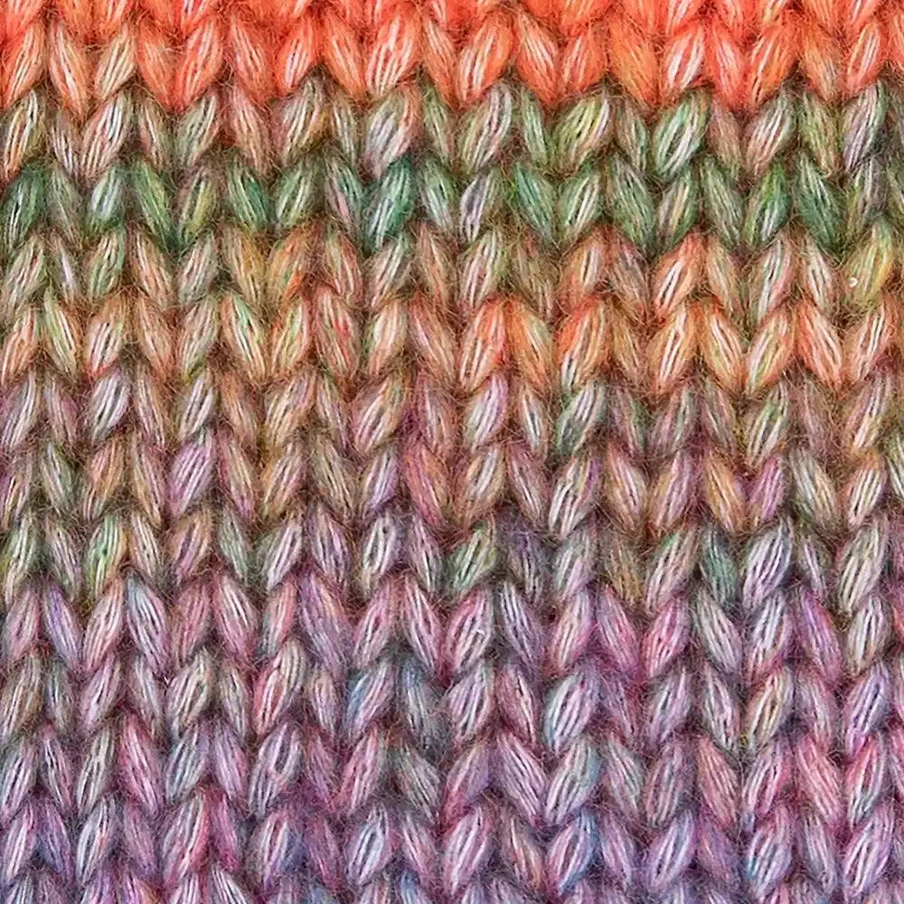 #Farbe_Gründl Piuma | 04 Mauve-Kürbis-Teal-Flieder