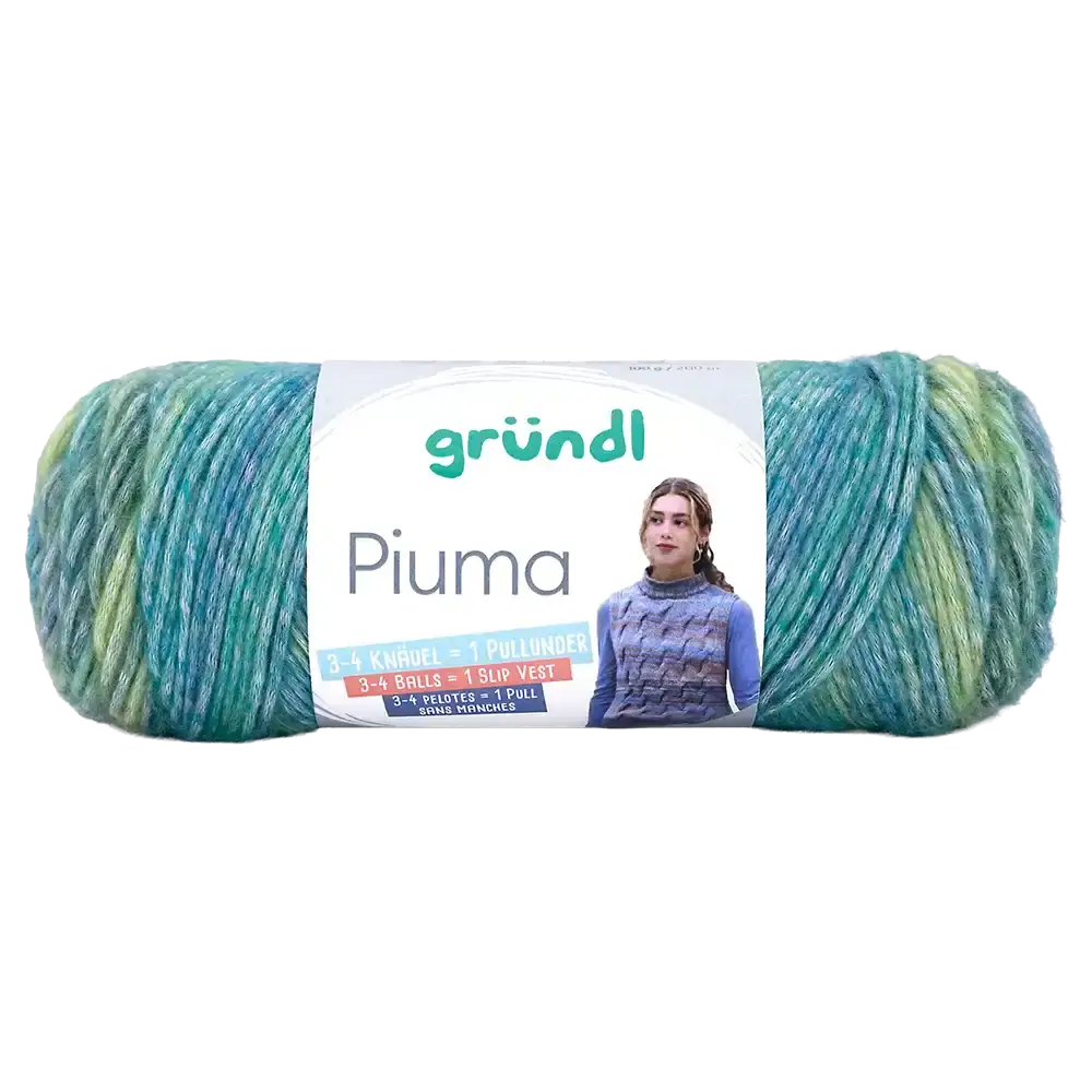 #Farbe_Gründl Piuma | 09 Grasgrün-Limette-Tintenblau-Blaugrün