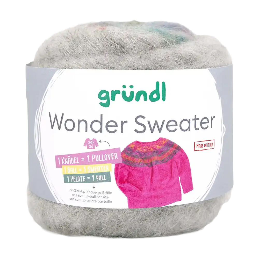 #Farbe_Gründl Wonder Sweater | 02 Hellgrau-Moosgrün-Ziegelrot-Ozeanblau