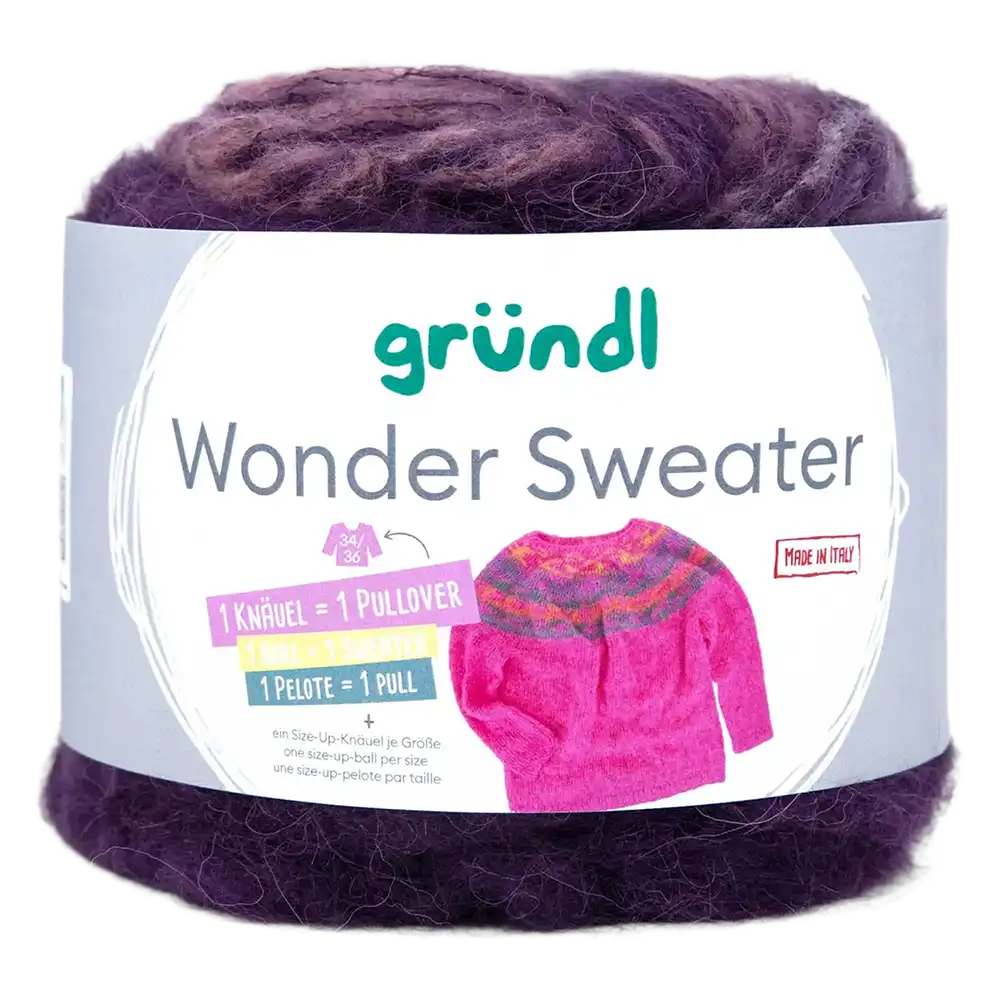 #Farbe_Gründl Wonder Sweater | 09 Aubergine-Curry-Flieder-Aprikose