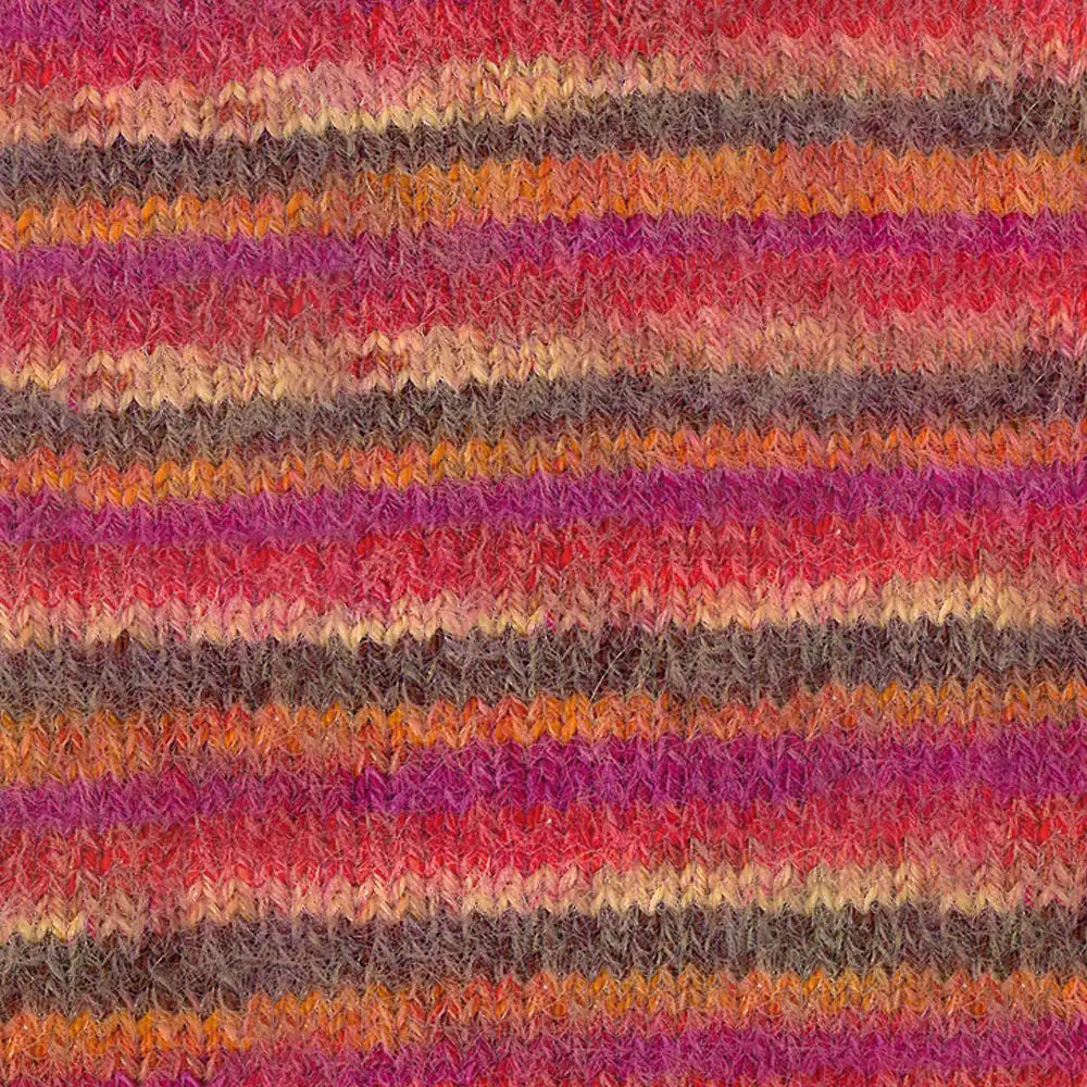 #Farbe_Lana Grossa Cosy Socks | 159 Rot/Fuchsia/Orange/Dunkelbraun/Lachs