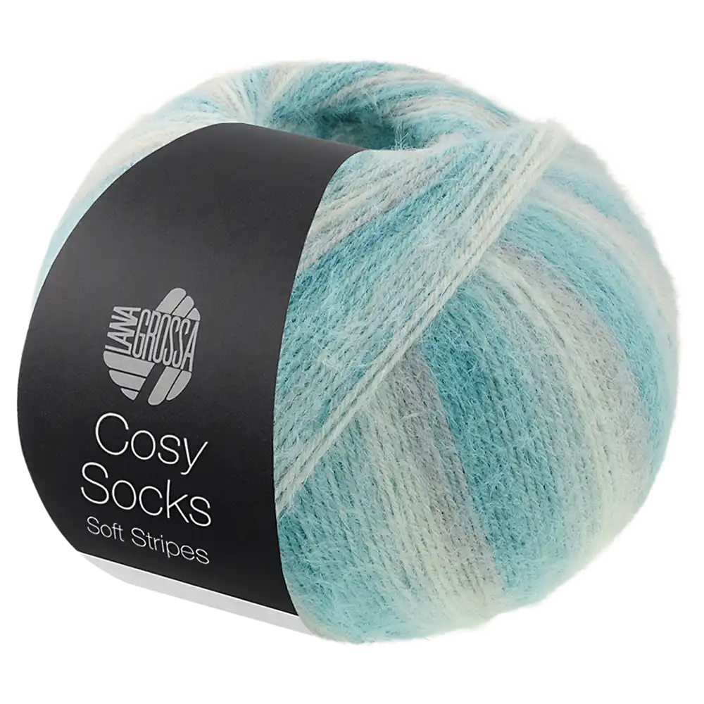 #Farbe_Lana Grossa Cosy Socks | 110 Hellgrau/Mint/Minttürkis/Türkis/Hellpetrol