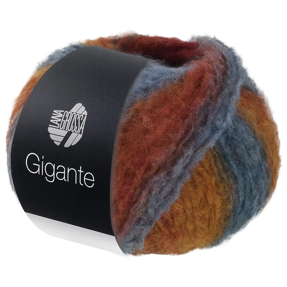 #Farbe_Lana Grossa Gigante | 19 Stahl-/Graublau/Ocker/Rotbraun/Weinrot