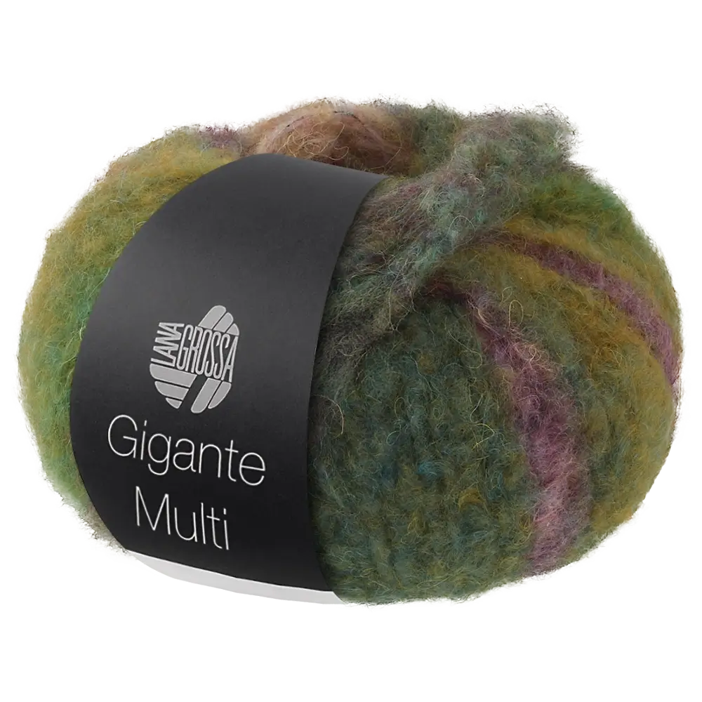 #Farbe_Lana Grossa Gigante Multi | 106 Dunkel-/Helloliv/Rosa/Graugrün/Grün/Brombeer/Antikviolett