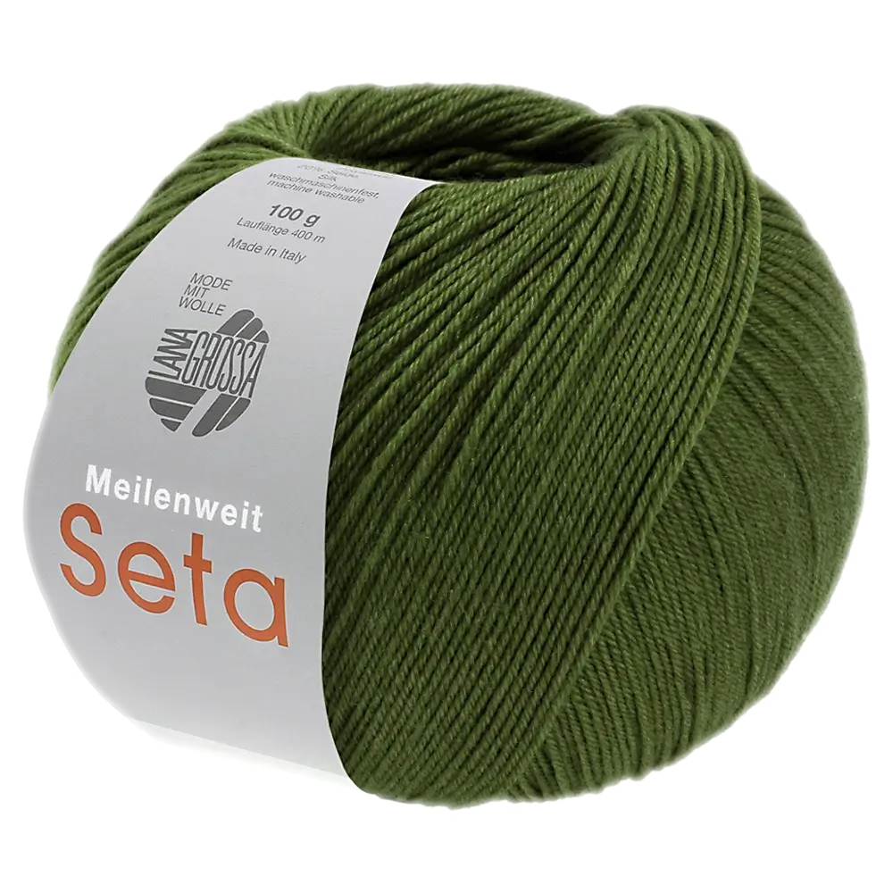 #Farbe_Lana Grossa Meilenweit 100 Seta | 50 Olivgrün