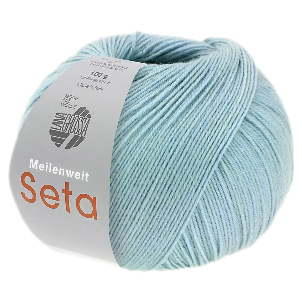 #Farbe_Lana Grossa Meilenweit 100 Seta | 51 Eisblau