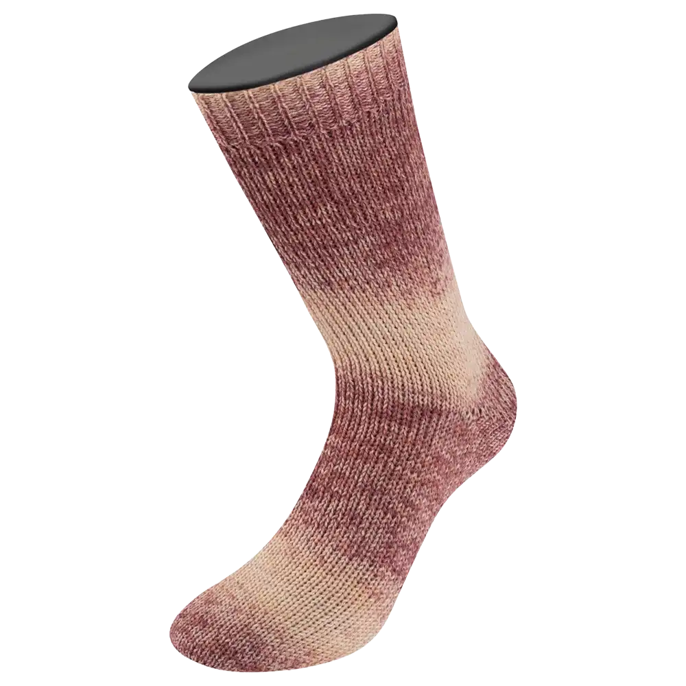 #Farbe_Lana Grossa Meilenweit 100 Woolycell Duo | 6011 Sandbeige/Nougat/Rotbraun