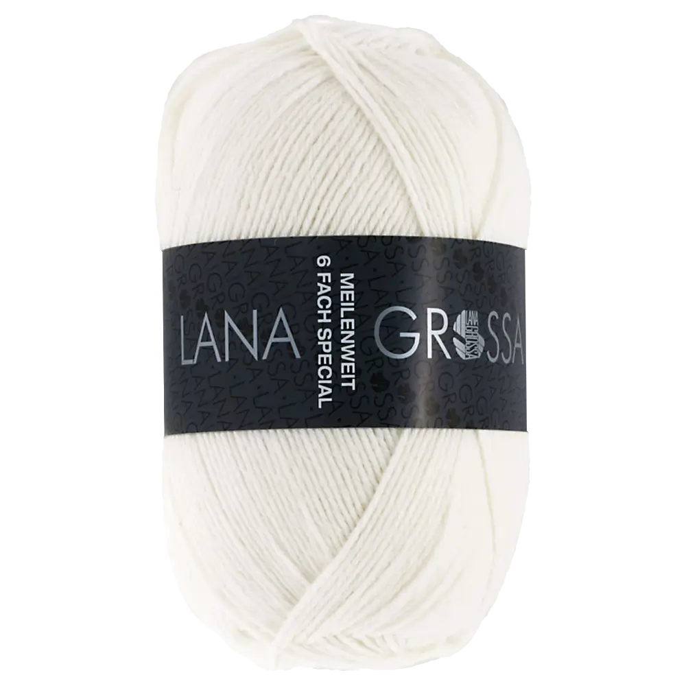 #Farbe_Lana Grossa Meilenweit 6-fach | 8840 Weiß