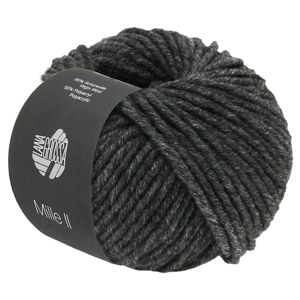 #Farbe_Lana Grossa Mille II | 16 Dunkelgrau meliert