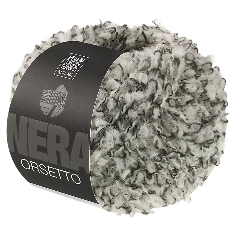 #Farbe_Lana Grossa Orsetto | 105 Schwarz-Rohweiß