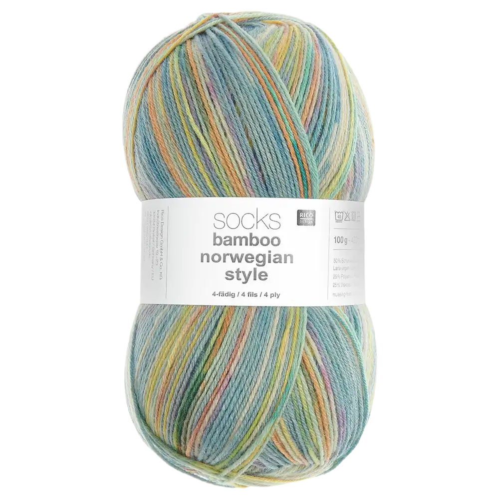 #Farbe_Rico Design Socks Bamboo Norwegian Style | 065 Skies