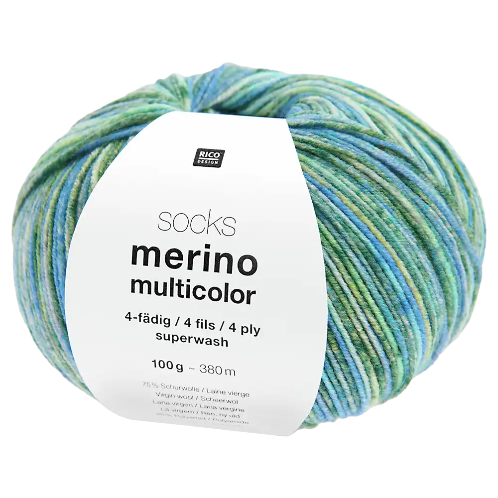 #Farbe_Rico Design Socks Merino Multicolor | 005 Aqua