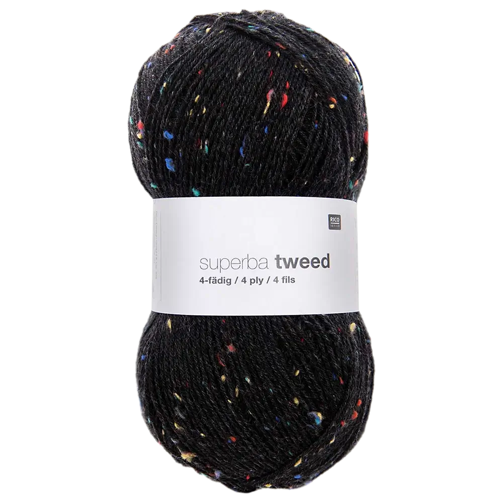 #Farbe_Rico Design Superba Tweed 4-fädig | 008 Schwarz