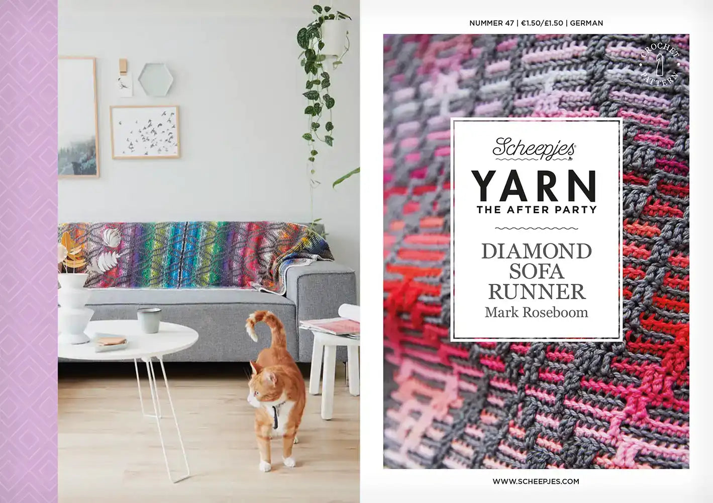 Decke Diamond Sofa Runner (Häkelanleitung)